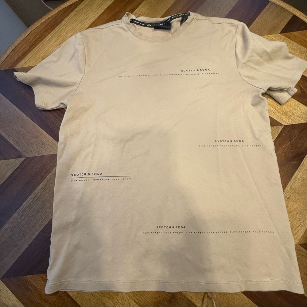 Scotch & Soda Beige Crewneck T-Shirt